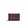 BURGUNDY WALLET ON CHAIN CAVIAR