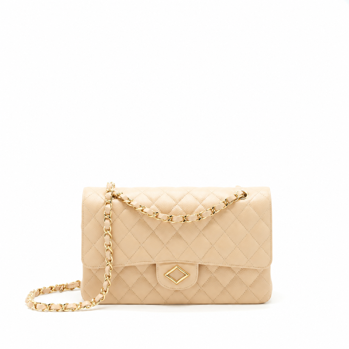 CLASSIC DOUBLE FLAP BAG CAVIAR BEIGE
