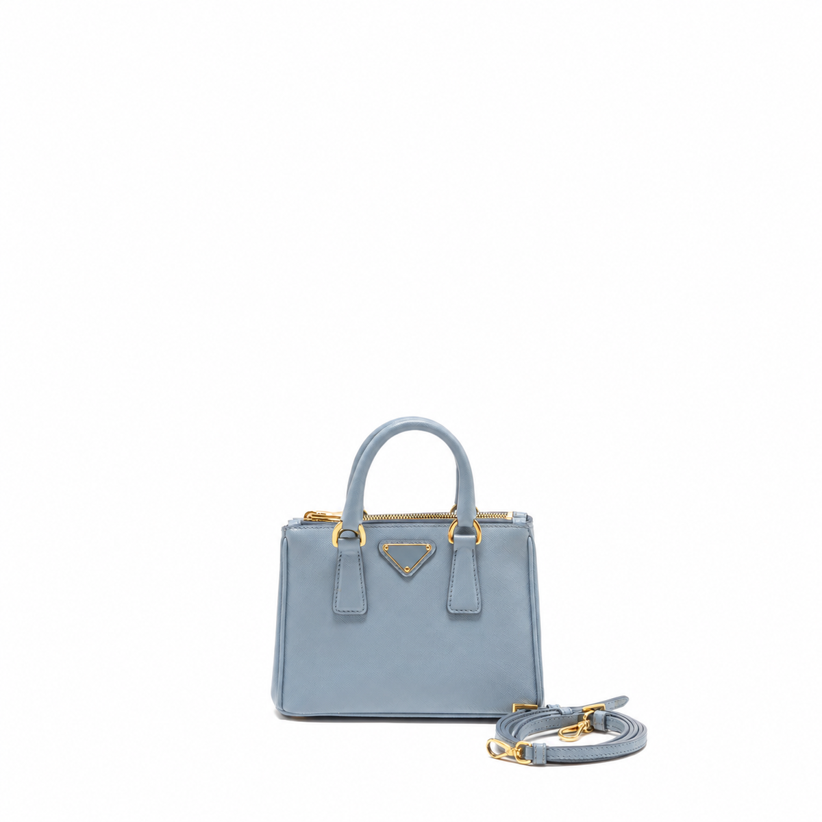 GALLERIA SAFFIANO MINI TOTE BAG LIGHT BLUE GHW