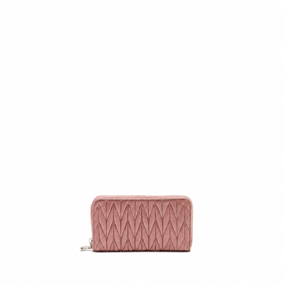 MATELASSE LEATHER ZIP AROUND LONG WALLET PINK