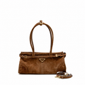 MEDIUM BONNIE HANDBAG SUEDE LEATHER BROWN GHW