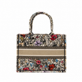 MEDIUM BOOK TOTE MILLE FLEURS EMBROIDERY MULTICOLOUR