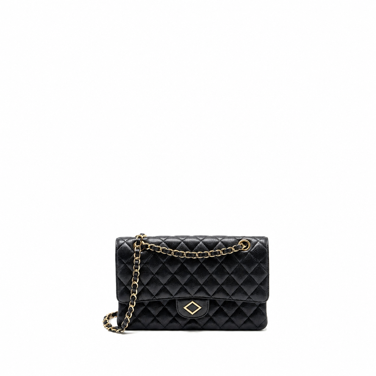 MEDIUM CLASSIC DOUBLE FLAP BAG CAVIAR BLACK
