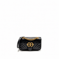 Marmont Small Shoulder Bag Chevron Leather Black