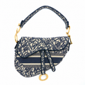 SADDLE BAG BLUE OBLIQUE EMBROIDERY