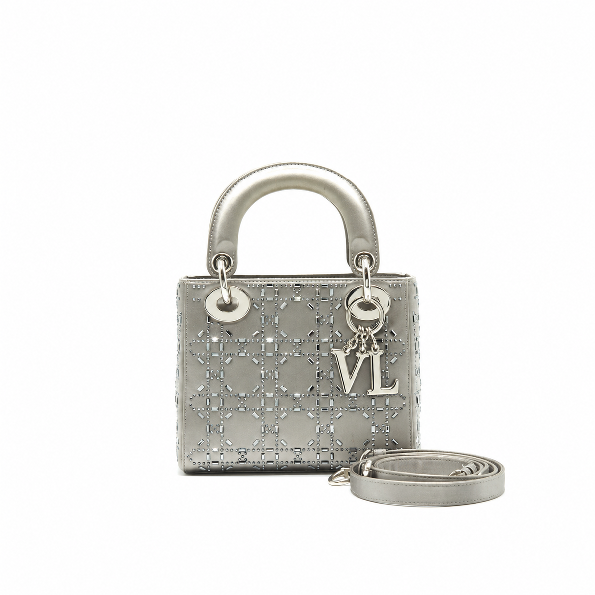 SATIN CRYSTAL CANNAGE MINI LADY GRAY