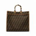 SUNSHINE LARGE TOTE SHOPPER JACQUARD FABRIC BROWN