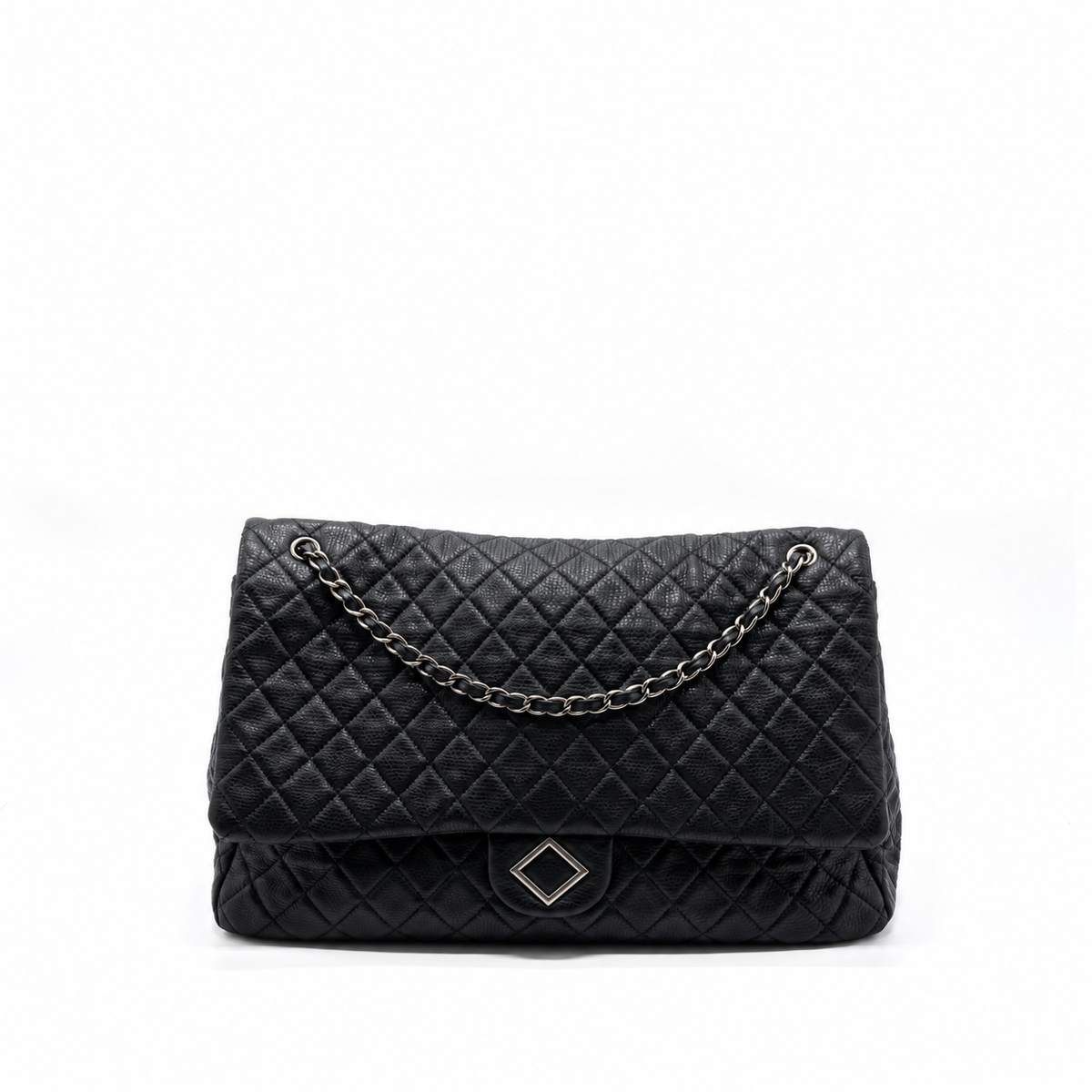 XXL CLASSIC TRAVEL FLAP CALFSKIN BLACK RUTHENIUM